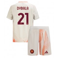 Otroški Nogometni dresi AS Roma Paulo Dybala #21 Gostujoči 2024-25 Kratek Rokav (+ Kratke hlače)